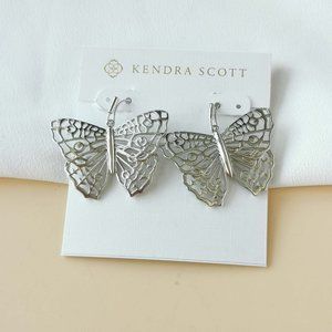 NEW Kendra Scott Hadley Butterfly Silver Drop Earrings